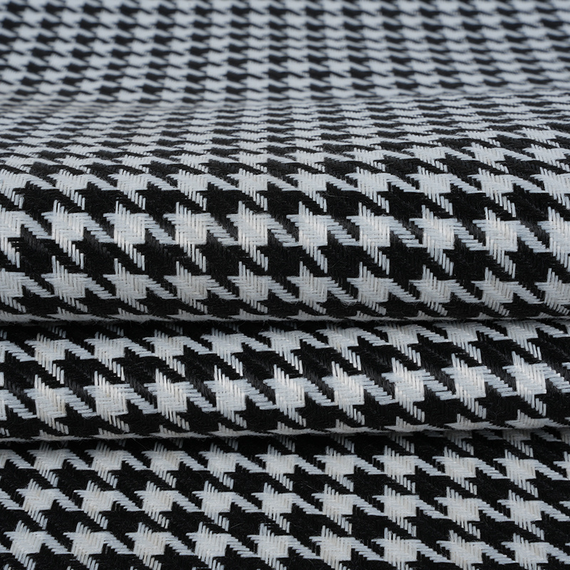 Tecido de linho de poliéster xadrez Houndstooth